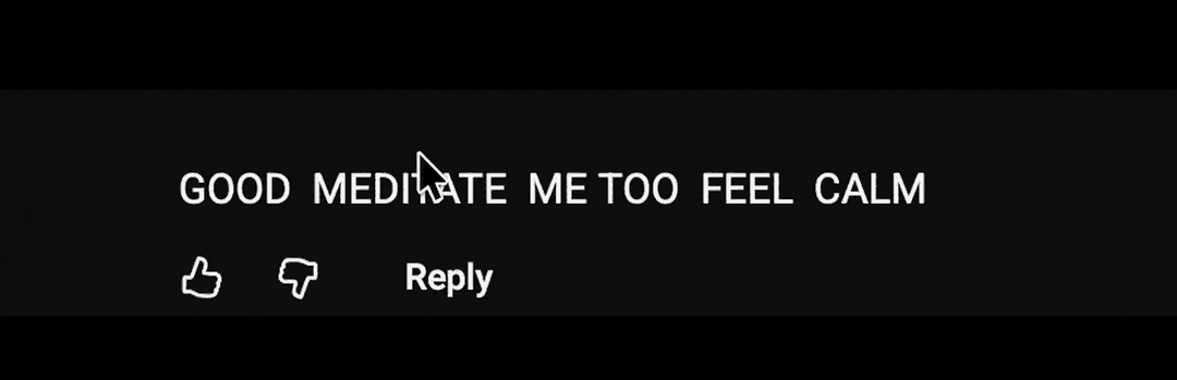 Anonymous original meditation listener comment