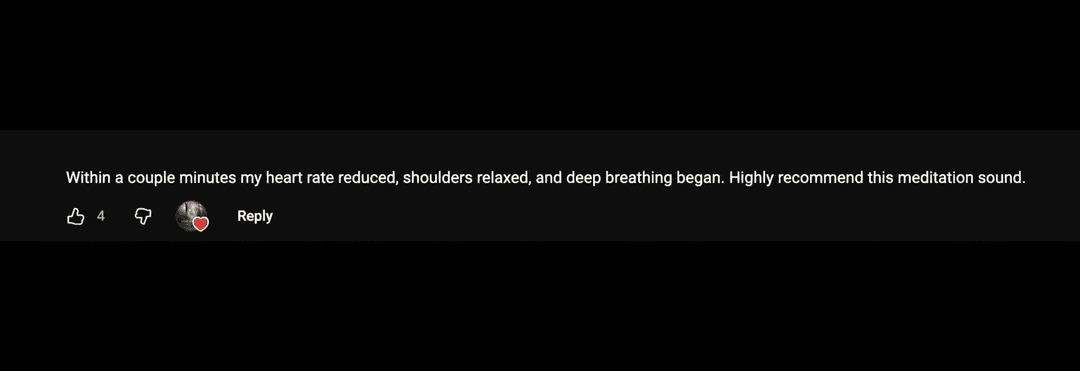 Anonymous original meditation listener comment