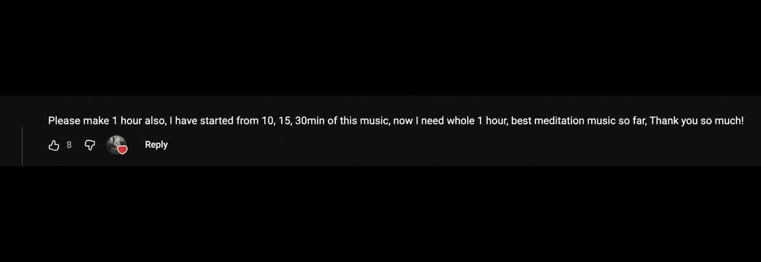 Anonymous original meditation listener comment